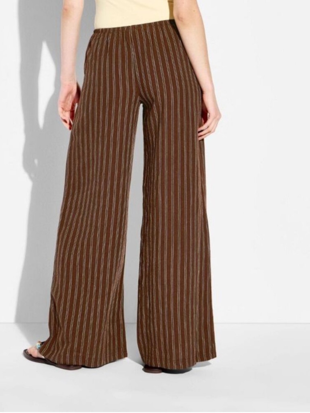 wild fable Brown Striped Wide-Leg Pants - Picture 3 of 3